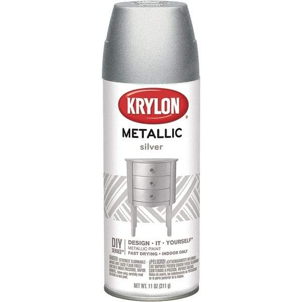 Krylon - Silver, Metallic, Aerosol Spray Paint - 15 to 20 Sq Ft per Can, 16 oz Container - A1 Tooling