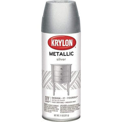 Krylon - Silver, Metallic, Aerosol Spray Paint - 15 to 20 Sq Ft per Can, 16 oz Container - A1 Tooling