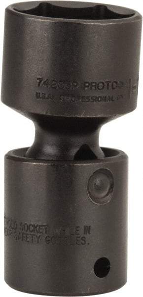 Proto - 1/2" Drive 1-1/8" Standard Universal Impact Socket - 6 Points, 3" OAL - A1 Tooling