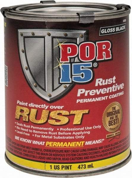 POR-15 - 1 Pint, Black, Rust Preventative Paint - Comes in Can - A1 Tooling