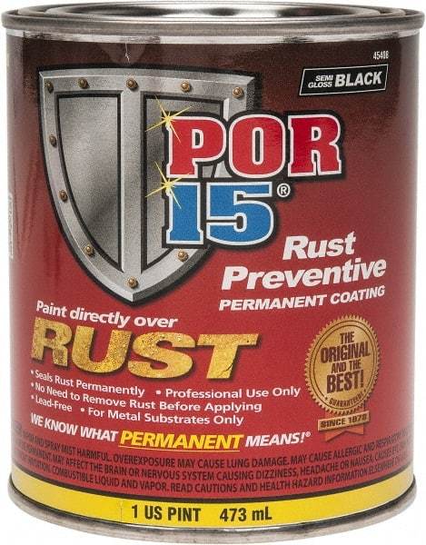 POR-15 - 1 Pint, Semi Gloss Black, Rust Preventative Paint - Comes in Can - A1 Tooling