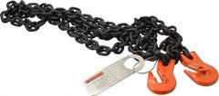 Pewag - 10' Long, 3,500 Lb Basket Capacity, 3,500 Lb Vertical Capacity, Alloy Steel Web Sling - SGG Chain Sling, 9/32" Diam Chain, Silver (Color), with 2 Grab Hooks - A1 Tooling