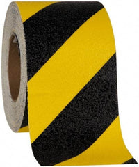 NMC - Black & Yellow Striped Anti-Slip Vinyl Tape - 4" Wide x 60' Long x 0.02" Thick, General Traffic - A1 Tooling