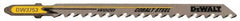 DeWALT - 4" Long, 6 Teeth per Inch, High Carbon Steel Jig Saw Blade - Toothed Edge, 1/4" Wide x 0.06" Thick, U-Shank - A1 Tooling