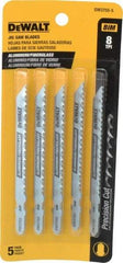 DeWALT - 4" Long, 8 Teeth per Inch, Cobalt Jig Saw Blade - Toothed Edge, 1/4" Wide x 0.06" Thick, T-Shank - A1 Tooling