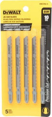 DeWALT - 4" Long, 10 Teeth per Inch, Cobalt Jig Saw Blade - Toothed Edge, 1/4" Wide x 0.06" Thick, T-Shank - A1 Tooling