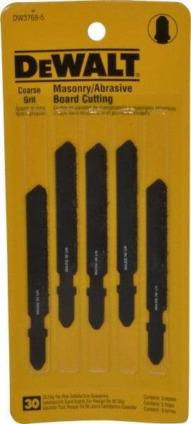 DeWALT - 3" Long, Carbide Grit Jig Saw Blade - Continuous Edge, 0.3" Wide x 0.06" Thick, T-Shank - A1 Tooling