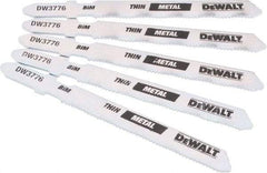 DeWALT - 3" Long, 24 Teeth per Inch, High Carbon Steel Jig Saw Blade - Toothed Edge, 0.3" Wide x 0.035" Thick, T-Shank - A1 Tooling