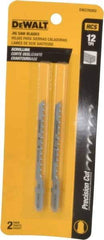 DeWALT - 3" Long, 12 Teeth per Inch, High Carbon Steel Jig Saw Blade - Toothed Edge, 1/4" Wide x 0.06" Thick, T-Shank - A1 Tooling