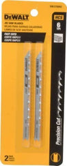 DeWALT - 4" Long, 6 Teeth per Inch, High Carbon Steel Jig Saw Blade - Toothed Edge, 1/4" Wide x 0.06" Thick, U-Shank - A1 Tooling