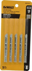 DeWALT - 3" Long, 18 Teeth per Inch, High Carbon Steel Jig Saw Blade - Toothed Edge, 0.3" Wide x 0.0313" Thick, U-Shank - A1 Tooling