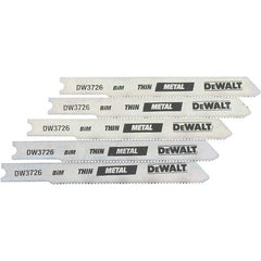 DeWALT - 3" Long, 24 Teeth per Inch, High Carbon Steel Jig Saw Blade - Toothed Edge, 0.3" Wide x 0.0313" Thick, U-Shank - A1 Tooling