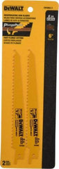 DeWALT - 6" Long, Bi-Metal Reciprocating Saw Blade - Tapered Profile, 6 TPI, Toothed Edge, Universal Shank - A1 Tooling