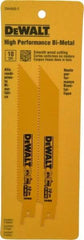 DeWALT - 6" Long x 3/4" Thick, Bi-Metal Reciprocating Saw Blade - Straight Profile, 10 TPI, Toothed Edge, Universal Shank - A1 Tooling