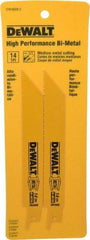 DeWALT - 6" Long x 3/4" Thick, Bi-Metal Reciprocating Saw Blade - Straight Profile, 14 TPI, Toothed Edge, Universal Shank - A1 Tooling