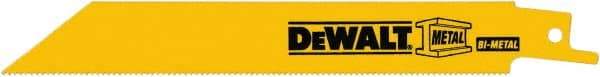 DeWALT - 6" Long, Bi-Metal Reciprocating Saw Blade - Straight Profile, 18 TPI, Toothed Edge, Universal Shank - A1 Tooling