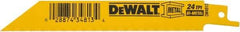 DeWALT - 6" Long, Bi-Metal Reciprocating Saw Blade - Straight Profile, 24 TPI, Toothed Edge, Universal Shank - A1 Tooling