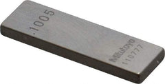 Mitutoyo - 0.1005" Rectangular Steel Gage Block - Accuracy Grade 0, Includes Certificate of Inspection - A1 Tooling