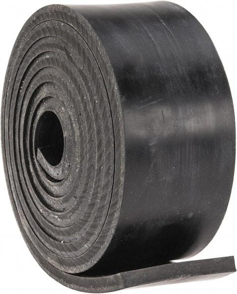 Made in USA - 1/4" Thick x 2" Wide x 60" Long, Plain Backed Buna-N Rubber Strip - Stock Length, 60 Shore A Durometer, 2,500 psi Tensile Strength, -20 to 170°F, Black - A1 Tooling