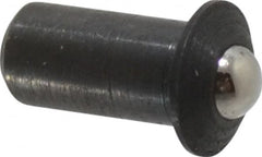 Gibraltar - 1/4" Body Length x 1/8" Body Diam, 0.75 Lb Init to 2.5 Lb Final End Force, Steel Press Fit Ball Plunger - 3/32" Ball Diam, 0.035" Max Ball Reach, 0.032" Flange Thickness - A1 Tooling