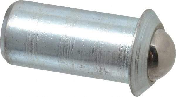 Gibraltar - 0.0786" Body Length x 3/8" Body Diam, 2.5 Lb Init to 7 Lb Final End Force, Steel Press Fit Ball Plunger - 5/16" Ball Diam, 0.11" Max Ball Reach, 0.078" Flange Thickness - A1 Tooling