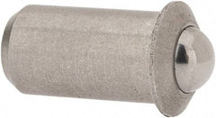 Gibraltar - 0.0471" Body Length x 1/4" Body Diam, 3 Lb Init to 7 Lb Final End Force, Stainless Steel Press Fit Ball Plunger - 3/16" Ball Diam, 0.07" Max Ball Reach, 0.045" Flange Thickness - A1 Tooling