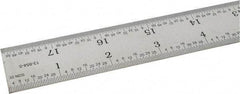 SPI - 18" Long, 1/64, 1/32" and 0.5, 1mm Graduation, Rigid Steel Rule - English/Metric Graduation Style, 1-1/8" Wide, Silver, Satin Chrome Finish - A1 Tooling