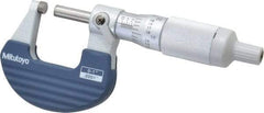 Mitutoyo - 0 to 1" Range, 0.0001" Graduation, Mechanical Outside Micrometer - Ratchet Stop Thimble, Accurate to 0.0001" - A1 Tooling