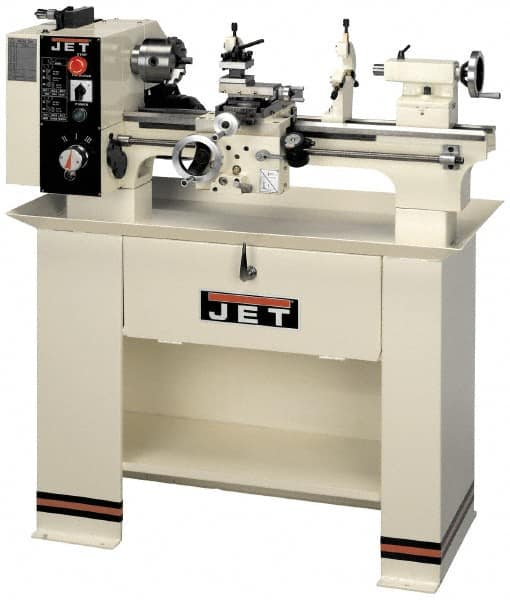 Jet - 14" Swing, 40" Between Centers, 230 Volt, Single Phase Bench Lathe - 5MT Taper, 3 hp, 40 to 1,800 RPM, 1-1/2" Bore Diam, 46" Deep x 28" High x 74-5/8" Long - A1 Tooling