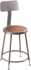 NPS - 16-3/4" Wide x 18-1/2" Deep x 44 to 53-1/2" High, Standard Base, Adjustable Seat Stool - Hardboard Seat, Gray and Brown - A1 Tooling