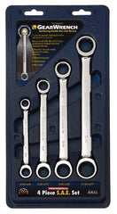 GearWrench - 4 Piece, 5/16" x 3/8" to 11/16" x 3/4", Ratcheting Box Wrench Set - Inch Measurement Standard, Chrome Finish, Comes in Display Card - A1 Tooling