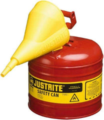 Justrite - 2 Gal Brass Type I Safety Can - 9-1/2" High, Red - A1 Tooling