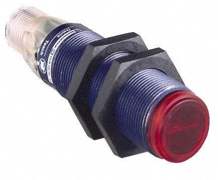 Telemecanique Sensors - 4 Pin M12 Connector, 30m Nominal Distance, Shock and Vibration Resistant, Through Beam Photoelectric Sensor - 12 to 24 VDC, 250 Hz, PBT, 76mm Long x 18mm Wide x 1.7 Inch High - A1 Tooling