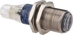 Telemecanique Sensors - 4 Pin M12 Connector, 0.1m Nominal Distance, Shock and Vibration Resistant, Diffused Photoelectric Sensor - 12 to 24 VDC, 500 Hz, Nickel Plated Brass, 2.36 Inch Long x 0.71 Inch Wide - A1 Tooling