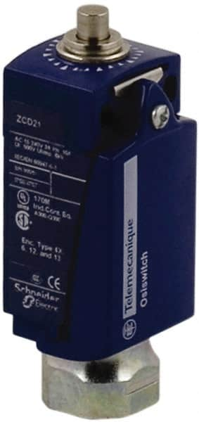 Telemecanique Sensors - SPDT, NC/NO, 240 VAC, 250 VDC, Screw Terminal, End Plunger Actuator, General Purpose Limit Switch - 1, 2, 4, 6, 12, 13 NEMA Rating, IP66, IP67 IPR Rating - A1 Tooling