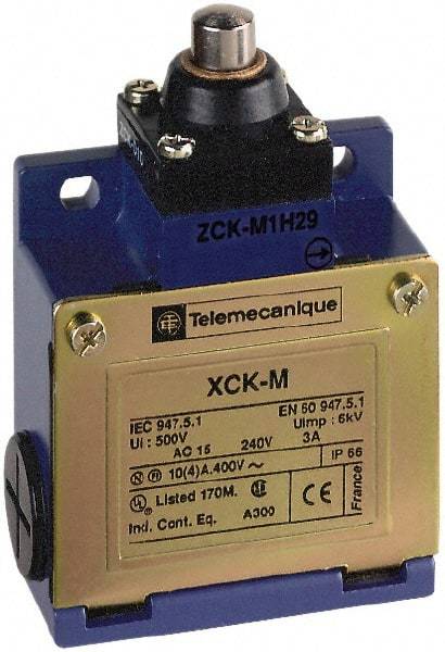 Telemecanique Sensors - DP, NC/NO, 240 VAC, Screw Terminal, End Plunger Actuator, General Purpose Limit Switch - IP66 IPR Rating - A1 Tooling