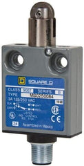 Square D - SPDT, NC/NO, Multiple VAC Levels, Prewired Terminal, Parallel Roller Plunger Actuator, General Purpose Limit Switch - 1, 2, 4, 6, 6P NEMA Rating, IP67 IPR Rating, Bushing Mount, 80 Ounce Operating Force - A1 Tooling