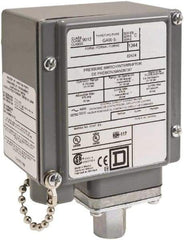 Square D - 4, 13 and 4X NEMA Rated, SPDT, 170 to 5,600 psi, Electromechanical Pressure and Level Switch - Fixed Pressure, 120 VAC at 6 Amp, 125 VDC at 0.22 Amp, 240 VAC at 3 Amp, 250 VDC at 0.27 Amp, 1/4 Inch Connector, Screw Terminal, For Use with 9012G - A1 Tooling