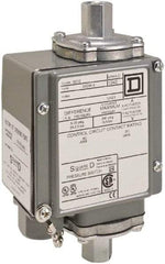 Square D - 4, 13 and 4X NEMA Rated, SPDT, 175 psi, Electromechanical Pressure and Level Switch - Adjustable Pressure, 120 VAC at 6 Amp, 240 VAC at 3 Amp, 250 VDC at 0.27 Amp, 1/4 Inch Connector, Screw Terminal, For Use with 9012G - A1 Tooling