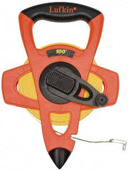 Lufkin - 100' x 3/4" Yellow Blade Tape Measure - 1/8" Graduation, C11 Graduation Style, Orange/Yellow/Black Case - A1 Tooling