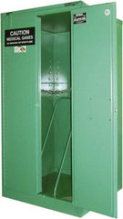 Securall Cabinets - 1 Door, Green Steel Standard Safety Cabinet for Flammable and Combustible Liquids - 46" High x 23" Wide x 18" Deep, Self Closing Door, 3 Point Key Lock, D, E Cylinder Capacity - A1 Tooling