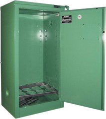 Securall Cabinets - 1 Door, Green Steel Standard Safety Cabinet for Flammable and Combustible Liquids - 46" High x 23" Wide x 18" Deep, Self Closing Door, 3 Point Key Lock, D, E Cylinder Capacity - A1 Tooling