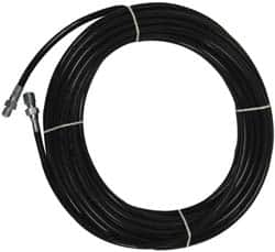 Value Collection - 1/4" ID x 1/2" OD, 4,400 Working psi, Black Thermoplastic Polyurethane Sewer Hose - 50' Long, -40 to 160°F - A1 Tooling