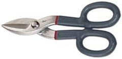 Clauss - 1-5/8" Length of Cut, Straight Pattern Tinner's Snip - 7" OAL, Nonslip Grip Handle, 20 AWG Steel Capacity - A1 Tooling