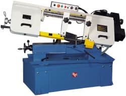 Rong Fu - 10 x 17" Max Capacity, Manual Variable Speed Pulley Horizontal Bandsaw - 30 to 110 & 98 to 360 SFPM Blade Speed, 220 Volts, 45°, 2 hp, 3 Phase - A1 Tooling