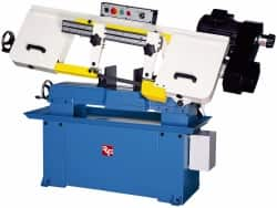 Rong Fu - 5 x 16" Max Capacity, Manual Variable Speed Pulley Horizontal Bandsaw - 95 to 402 SFPM Blade Speed, 110 Volts, 45°, 1.5 hp, 1 Phase - A1 Tooling