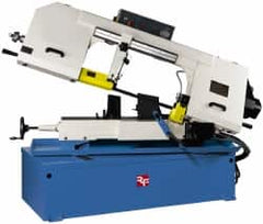 Rong Fu - 5 x 19" Max Capacity, Manual Variable Speed Pulley Horizontal Bandsaw - 30 to 120 & 98 to 363 SFPM Blade Speed, 220 Volts, 45°, 3 hp, 3 Phase - A1 Tooling