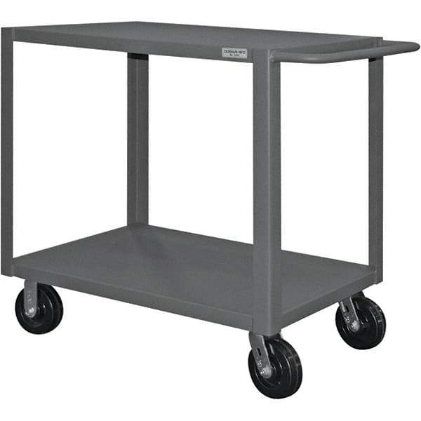 Durham - 4,000 Lb Capacity, 36" Wide x 72" Long x 37-1/2" High Heavy Duty Service Cart - 2 Shelf, Steel - A1 Tooling