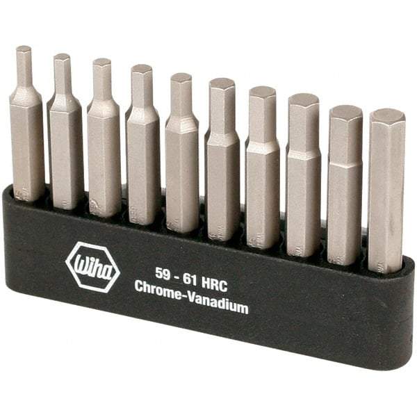 Wiha - 10 Piece, 1/4" Drive Screwdriver Power Bit Set - 1/4" Hex - A1 Tooling