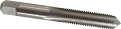 Hertel - M10x1.25 Metric Fine 4 Flute Bright Finish High Speed Steel Straight Flute Standard Hand Tap - Plug, Left Hand Thread, 2-15/16" OAL, D5 Limit - Exact Industrial Supply